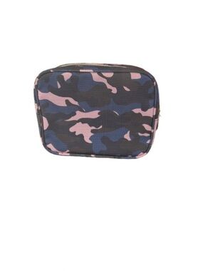 Scunci by Conair Double Zipper Organizer Travel Bag pink camo navy